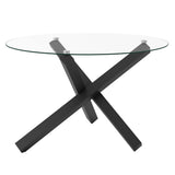 Clear Glass Dining Table for 4 People Round - Capri