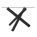 Clear Glass Dining Table for 4 People Round - Capri