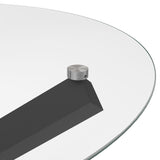 Clear Glass Dining Table for 4 People Round - Capri
