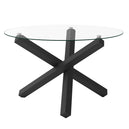 Clear Glass Dining Table for 4 People Round - Capri