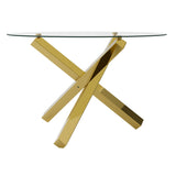 Clear Glass Dining Table for 4 People Round - Capri