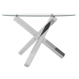 Clear Glass Dining Table for 4 People Round - Capri