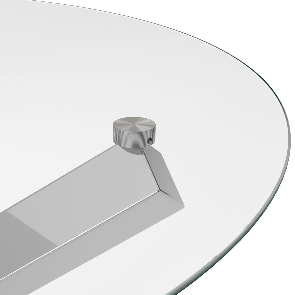 Clear Glass Dining Table for 4 People Round - Capri