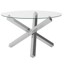 Clear Glass Dining Table for 4 People Round - Capri