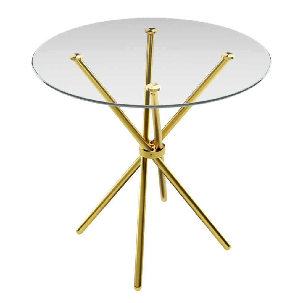 Clear Glass Dining Table for 4 People Round - Casa