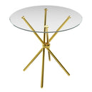 Clear Glass Dining Table for 4 People Round - Casa