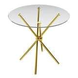 Clear Glass Dining Table for 4 People Round - Casa