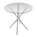 Clear Glass Dining Table for 4 People Round - Casa