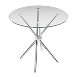 Clear Glass Dining Table for 4 People Round - Casa