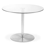 Clear Glass Dining Table for 4 People Round - Milan