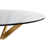 Clear Glass Dining Table for 4 People Round - Montero
