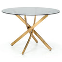 Clear Glass Dining Table for 4 People Round - Montero