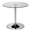 Clear Glass Dining Table for 4 People With Chrome Base - Kudos