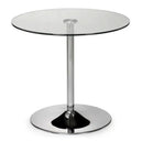 Clear Glass Dining Table for 4 People With Chrome Base - Kudos