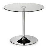 Clear Glass Dining Table for 4 People With Chrome Base - Kudos