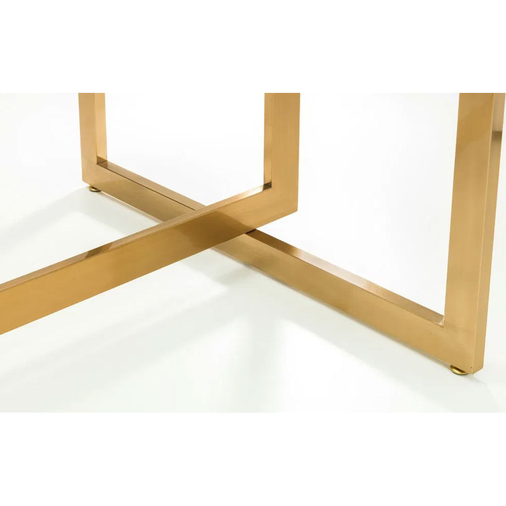 Clear Glass Dining Table for 6 People Rectangular - Minori