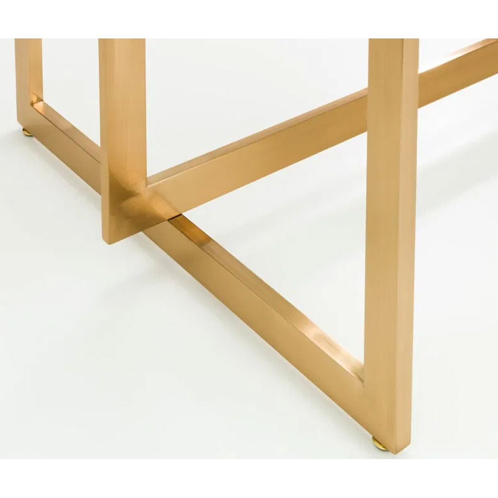 Clear Glass Dining Table for 6 People Rectangular - Minori