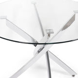 Clear Glass Dining Table Round for 4 People - Anderson