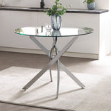 Clear Glass Dining Table Round for 4 People - Anderson