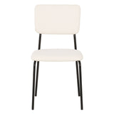 Clear Glass Dining Table With 4 Boucle Fabric Dining Chairs - Sheldon