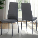 Clear Glass Dining Table With 4 Faux Leather Dining Chairs - Abbey