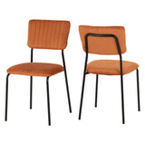 Clear Glass Dining Table With 4 Velvet Dining Chairs - Sheldon