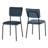 Clear Glass Dining Table With 4 Velvet Dining Chairs - Sheldon