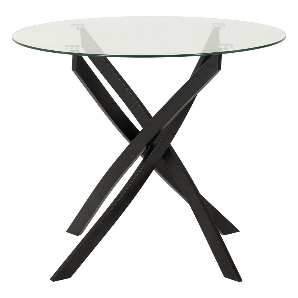 Clear Glass Dining Table With Metal Legs - Sheldon