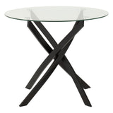Clear Glass Dining Table With Metal Legs - Sheldon