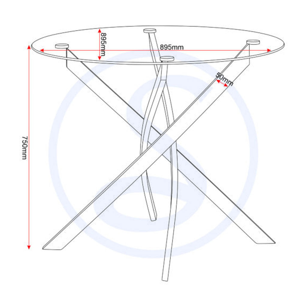 Clear Glass Dining Table With Metal Legs - Sheldon
