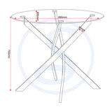 Clear Glass Dining Table With Metal Legs - Sheldon