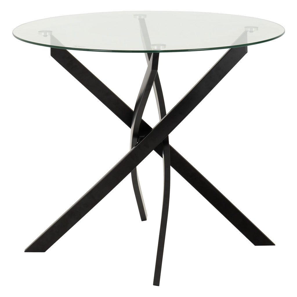 Clear Glass Dining Table With Metal Legs - Sheldon
