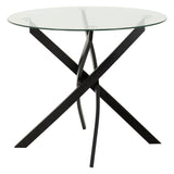 Clear Glass Dining Table With Metal Legs - Sheldon