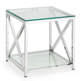 Clear Glass Lamp Table Square - Miami