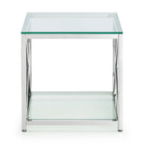 Clear Glass Lamp Table Square - Miami