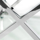 Clear Glass Lamp Table Square - Miami