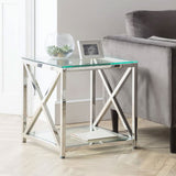 Clear Glass Lamp Table Square - Miami