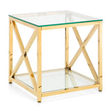 Clear Glass Lamp Table Square - Miami