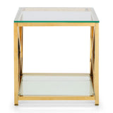 Clear Glass Lamp Table Square - Miami