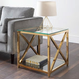 Clear Glass Lamp Table Square - Miami