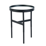 Clear Glass Lamp Table With Metal Frame Round - Franki