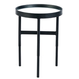 Clear Glass Lamp Table With Metal Frame Round - Franki