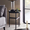 Clear Glass Lamp Table With Metal Frame Round - Franki