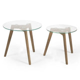 Clear Glass Nest Of 2 Tables Round - Bryant
