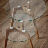 Clear Glass Nest Of 2 Tables Round - Bryant