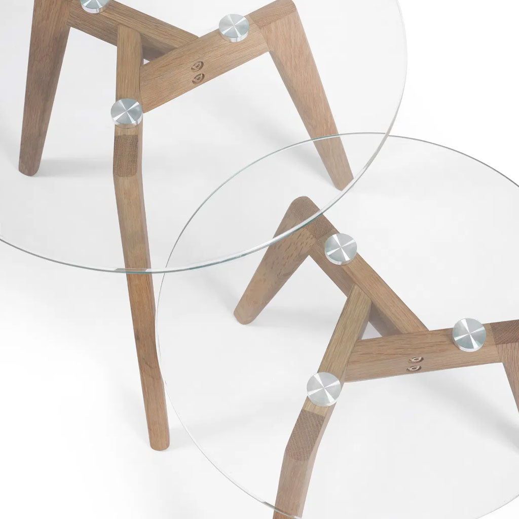Clear Glass Nest Of 2 Tables Round - Bryant