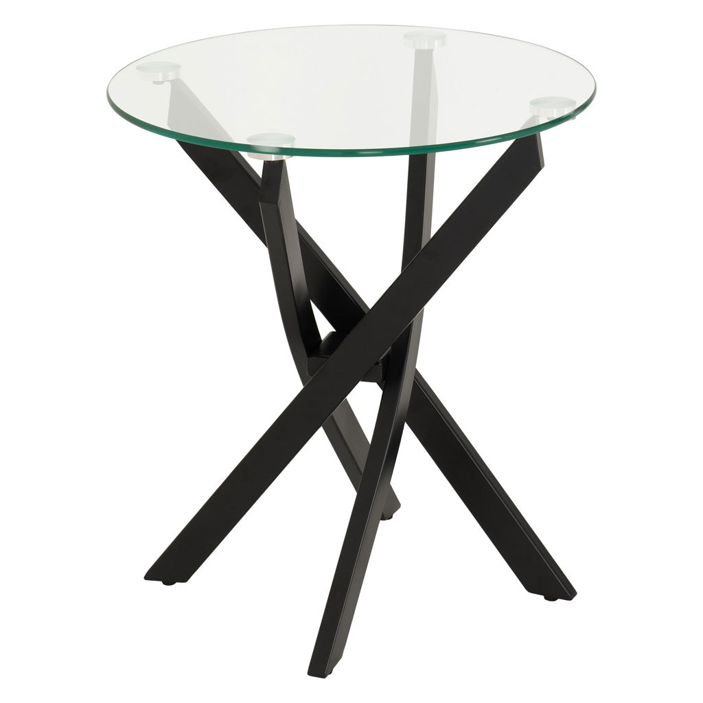 Clear Glass Side Table With Metal Legs - Sheldon