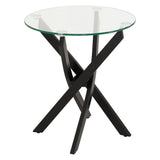 Clear Glass Side Table With Metal Legs - Sheldon