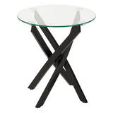 Clear Glass Side Table With Metal Legs - Sheldon