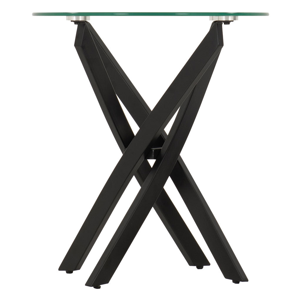 Clear Glass Side Table With Metal Legs - Sheldon